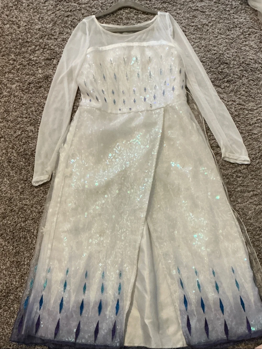 Disney White and Blue Sparkle Princess Costume Dress